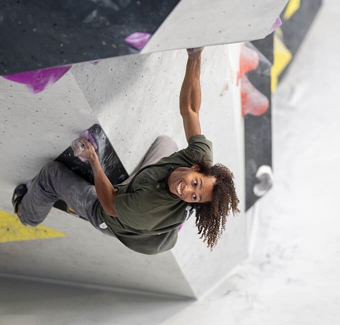 Spaß beim Bouldern